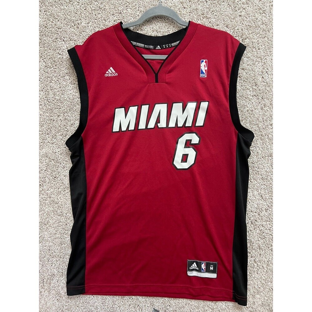 Adidas NBA Lebron James Miami Heat Jersey Red Basketball LBJ Baller - Youth M